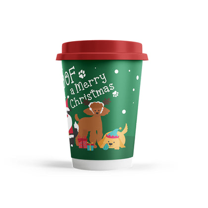 ΧΑΡΤΙΝΟ ΠΟΤΗΡΙ ΔΙΠΛΟΤΟΙΧΟ 14oz XMAS WOOF (25ΤΜΧ)