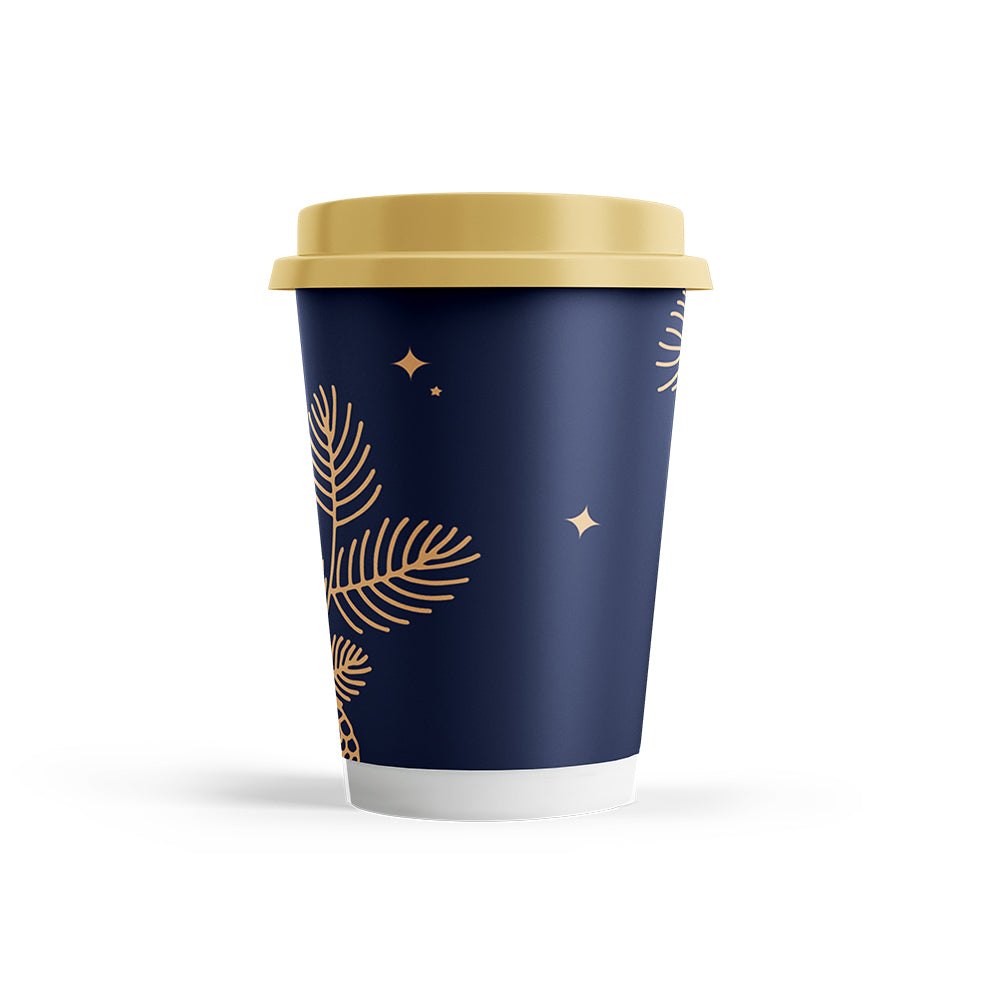 ΧΑΡΤΙΝΟ ΠΟΤΗΡΙ ΔΙΠΛΟΤΟΙΧΟ 14oz XMAS BLUE (25ΤΜΧ)