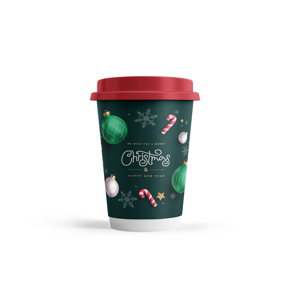 ΧΑΡΤΙΝΟ ΠΟΤΗΡΙ ΔΙΠΛΟΤΟΙΧΟ 8oz XMAS SPIRIT (25ΤΜΧ)